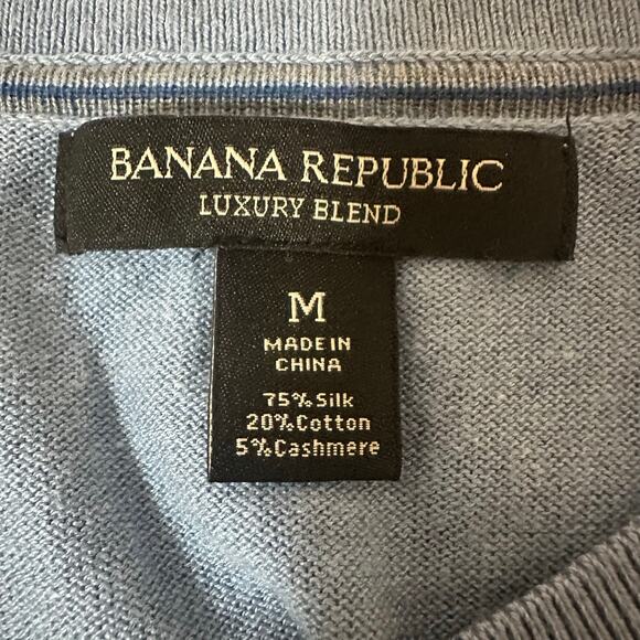 Banana Republic Men’s Luxury Blend V Neck Sweater Silk Cotton Cashmere EUC - Picture 5 of 5
